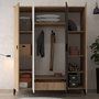 Hanah Home Neva 6402 Armario Roble, Blanco y Antracita